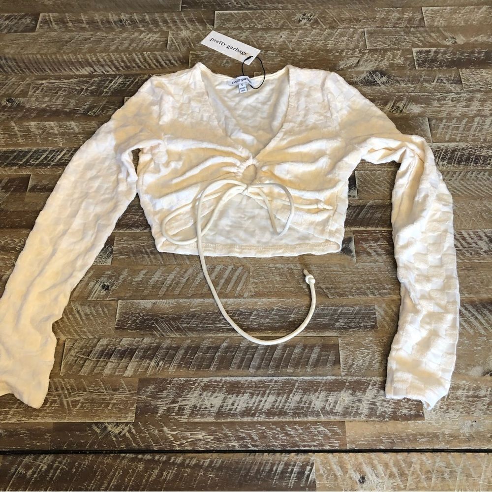 Pretty Garbage Sz S BNWT white top